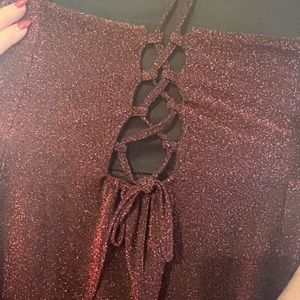 Wine sparkling body con dress